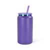 Taza termo de acero inoxidable con recubrimiento electroforético de colores, doble capa, 16 oz, lata de refresco de acero inoxidable con pajilla, tarro tipo Mason multicolor