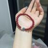 Pulseira de veado branco com lótus passo a passo, pulseira de pedra de lótus dourada e roxa cinábrio, joias femininas