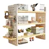Prateleira de Armazenamento para Mesa, Organizador de Mesa, Estante Multi-Nível para Exibição de Livros, Painel Perfurado para Mesa de Escritório