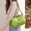 Bolsa Esportiva de Lona Xadrez Casual Simples Moda Bolsa de Ombro Único Feminina Leve Impermeável Bolsa Transversal Multicamadas Versátil