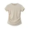 Camiseta Deportiva de Lana Tai Le Xing Manga Corta 26 Verano Nuevo Estilo Top Mezclado de Lyocell Tencel para Mujer