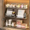 Gabinete con Espejo Caja de Almacenamiento Gabinete de Baño Montado en la Pared Organizador Compartimentado para Labiales y Cuidado de la Piel Estante para Cosméticos de Baño