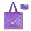 Bolsa de mão com fivela clássica tecido Oxford 210D bolsa de compras dobrável flor pequena fivela oculta bolsa de compras