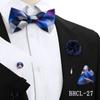 Gravata Borboleta Quadrada de Seda para Negócios Conjunto de 4 Peças Estilo Coreano Masculino Acessórios de Vestimenta para Banquete de Casamento Fábrica de Gravatas de Borboleta Estoque Pronto