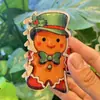 Pinza de Bastón Estilo Navidad, Pinza de Tiburón Peludo Verde, Pinza Linda de Muñeco de Nieve y Hombre de Jengibre, Adorno para el Cabello de Fiesta Festiva
