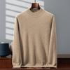 Suéter Popular Transfronteiriço Novo Outono e Inverno Masculino 100% Caxemira Camisola Tricotada Espessa de Gola Média Camada Base