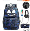 Nueva Mochila Escolar de Algodón de Azúcar con Impresión de Dj Marshmello para Estudiantes con Candado Mochila de Dibujos Animados Estuche para Lápices Moderno