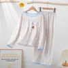 Amazon 2025 Novo Pijama Infantil Meninas Primavera e Outono Manga Longa Crianças Meninas Meninos Crianças Médias e Grandes Roupas de Casa de Outono