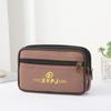 Bolsa de Cintura Masculina Simples para Celular de Negócios Moda à Prova d'Água Multicamadas Grande Capacidade Bolsa para Celular Porta-Moedas Multifuncional