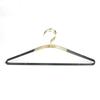 Cabide de metal galvanizado de ferro preto dourado, luz de luxo para pendurar roupas, gancho de suporte grosso e sólido para exibição de roupas