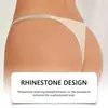 Tanga de Pedrería Zeriluna con Tirantes Finos, Decoración Sencilla de Letra, Versátil, Cómodo, Se Adapta a la Forma de la Cadera, Disponible en Múltiples Colores