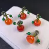 Ágata Rojo Jade Vaina de Loto Pequeña Tejida a Mano Roja Pulsera Accesorio DIY Colgante Accesorios Venta al por Mayor en Stock