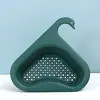 Fregadero Multifuncional Creativo para el Hogar con Desagüe en Forma de Cisne, Diseño Azul, Separación Seca y Húmeda, Lavabo para Verduras, Cesta con Filtro de Agua, Escurridor, Almacenamiento
