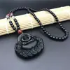 Colgante valiente de obsidiana Guanyin Buda navegación tranquila marca de dragón de cristal Guan Gong collar de hombre collar de pareja venta al por mayor