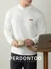 Camiseta de Manga Larga de Algodón Modal Lenzing de Gama Alta para Hombre, Nuevo Modelo Otoño/Invierno 2026, Amigable con la Piel con Diseño de Bordado en Relieve 3D