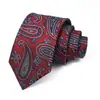 Gravata Masculina Logotipo Personalizado Gravata Paisley Vermelha Casamento Noivo Gravata de Alta Qualidade Amarrada à Mão para Homens