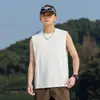 Chaleco sin mangas de verano para hombre, marca de moda, chaleco deportivo para fitness, camiseta básica de color blanco liso para hombre, ropa exterior