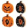 Decoración de Calabaza Fantasma Gato Negro de Madera para Halloween Habitación Escritorio Decoraciones Festivas Artesanías de Madera