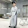 Conjunto Otoñal Trendy Bei Ke Fei Boys para Niños Medianos y Grandes Sudadera Holgada Casual Pantalones Deportivos Conjunto Deportivo Ropa de Otoño Hua Mian