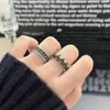 Anillo Abierto Geométrico de Corona Vintage Estilo Punk Hip-Hop Gótico Diseño de Nicho Anillo Ancho Apilable para Mujeres