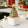 Árvore de Natal Esmaltada Zibo Planta em Vaso Decoração Criativa de Mesa para Escritório Presente de Natal Artesanato em Vidro Atacado
