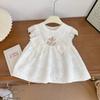 Nuevo Top sin Mangas Bordado para Niña Nuevo Verano Delgado Niña Bebé Niña Elegante Moda Bordado Estilo Ouruo