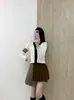 Tb Otoño Nuevo Estilo Cuatro Rayas Estilo Universitario Suéter Cardigan de Punto con Cuello en V para Mujer con Bloques de Color Cardigan a Rayas con Cuello en V