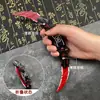 Cuchillo de Garra Plegable de Rebote Juguete para Niño Cuchillo de Garra Modelo sin Filo Hoja de Garra de Doble Cabeza Modelo de Metal Arma