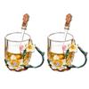 Novo Conjunto de Chá Kung Fu Criativo Esmalte Flor de Damasco Copo Reto Pequena Xícara de Chá Casa Negócios Bule Separação Chá Água