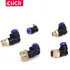 Conexión de tubería PL, codo roscado en L, PL4-M5, PL8-02, 10-01, 12, PL16-04 mm