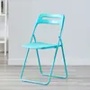 Silla Plegable de Plástico, Taburete Doméstico, Silla Moderna de Moda para Fotos, Silla de Oficina para Dormitorio, Silla para Conferencias y Capacitación, Silla con Respaldo