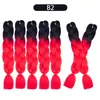 Perucas de Dreadlock de Fibra Sintética para Comércio Exterior Atacadista, Extensões de Cabelo Longo Tingidas em Degradê para Mulheres, Cabelo Trançado, Tranças Africanas Grossas