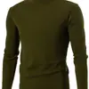 2026 Comercio Exterior Transfronterizo Camiseta Unisex de Manga Larga y Cuello Alto Color Sólido Ajustada Camiseta Básica Top para Hombre