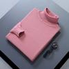 Suéter de punto de cuello alto para hombre Otoño e Invierno Color Sólido Jersey Talla Grande Holgado Camisa Base Manga Larga Simple Interior Otoño e Invierno
