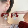 Pendientes Festivos Rojos de Año Nuevo para Mujer Pendientes de Temperamento de Alta Gama Nuevos Pendientes Calientes de Otoño e Invierno Pendientes de Boda de Año Nuevo