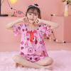 Shorts de manga curta de verão estilo coreano para meninas, roupas finas para casa para crianças, pijama de duas peças estilo princesa para bebês, terno com ar-condicionado