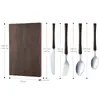 Faca de Cintura Pequena de Aço Inoxidável 304 com Cabo de Madeira, Garfo e Colher Estilo Retrô Faca e Garfo para Steak de Restaurante Colher de Sobremesa Utensílios de Mesa