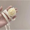 Anillo para el cabello de satén francés rosa, cuerda para el cabello para coleta, elegante, dulce, personalidad, estilo retro, cuerda para el cabello de tendón de goma, accesorios para el cabello