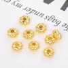 Cuentas de flores con forma de rueda chapadas en oro real de 18 quilates, cuentas de retención de color oro de 14 quilates, cuentas sueltas, accesorios para pulseras DIY, venta al por mayor