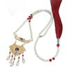 Colar com borlas de nuvem com cadeado vermelho da paz, novo estilo chinês, estilo nacional, estilo Ming, Hanfu, Cheongsam, acessórios para saia com rosto de cavalo