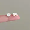 Conjunto de Brincos Chá da Tarde de Gatinho para Mulheres Doce Fofo Pequeno Versátil com Design Delicado para uma Estética Menina