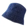 Chapéu Jeans Lavado Feminino Primavera e Verão Japonês Versátil Chapéu de Pescador Chapéu Simples Chapéu Bucket Modificador de Rosto Chapéu Bacia