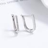 Aretes geométricos en forma de U de plata esterlina 925 para mujer, diseño con sentido simple europeo y americano, chapado en oro de 18K, arete de hebilla, joyería para la oreja ins al por mayor
