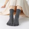 Calcetines con Dedos del Pie Fabricante de Exportación Otoño e Invierno de Caña Media con Boca Ancha de Algodón con Talón que No Aprieta los Pies, Absorbentes de Sudor y Desodorantes Estilo Japonés-Estilo Estilo Coreano Dedos del Pie