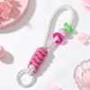 Cordón Trenzado de Colores Corto Hecho a Mano para Teléfono con Llavero, Correa Desmontable Anti-Pérdida para Funda de Teléfono