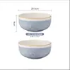 Conjunto de Louças e Pratos Cerâmicos Japoneses para Uso Doméstico Novo 2024 Cor Sob Esmalte Tigela de Arroz e Prato de Jantar de Alto Valor Presente de Inauguração