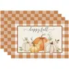Manteles individuales de lino Amazon Otoño Acción de Gracias Transfronterizos para Decoración de Fiesta Festiva en Sala de Estar Comedor del Hogar Banderines de Mesa Personalizados