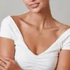 Colar de Inicial Exquisito Europeu e Americano para Mulheres, Colar de 26 Letras Moderno e Versátil, Joia de Corrente de Clavícula Personalizada de Nicho