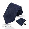 Traje de hombre de nuez de anacardo patrón roto corbata pañuelo de bolsillo puño tres piezas corbata de mano negra 8cm corbata Shengzhou