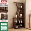 Estante de Almacenamiento para Juego de Té Estilo Chino Retro de Madera Maciza Estante para Té Vitrina Estante de Exhibición con Compartimentos de Almacenamiento de Pie